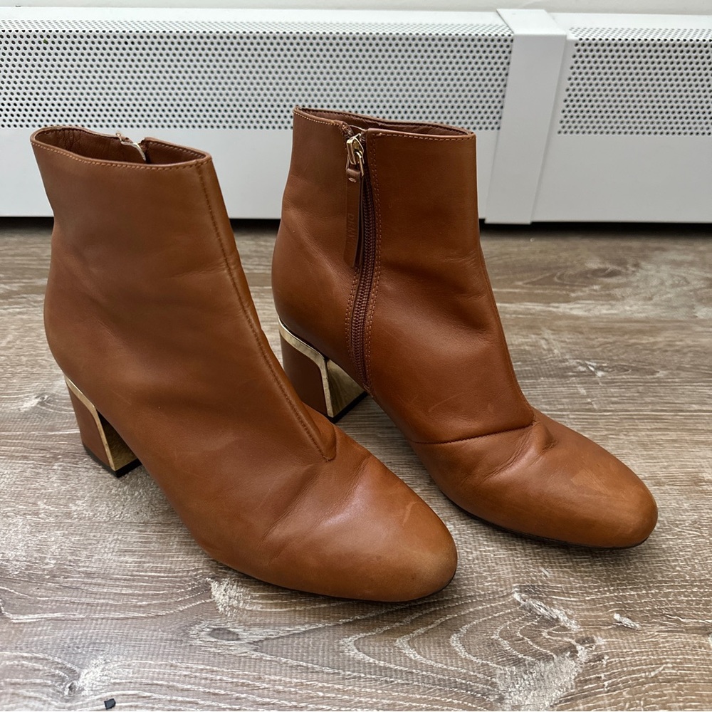 DKNY Brown Leather Ankle Boots